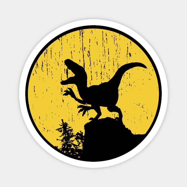 Funny Halloween Dinosaur Moon Silhouette Velociraptor Magnet by focodesigns